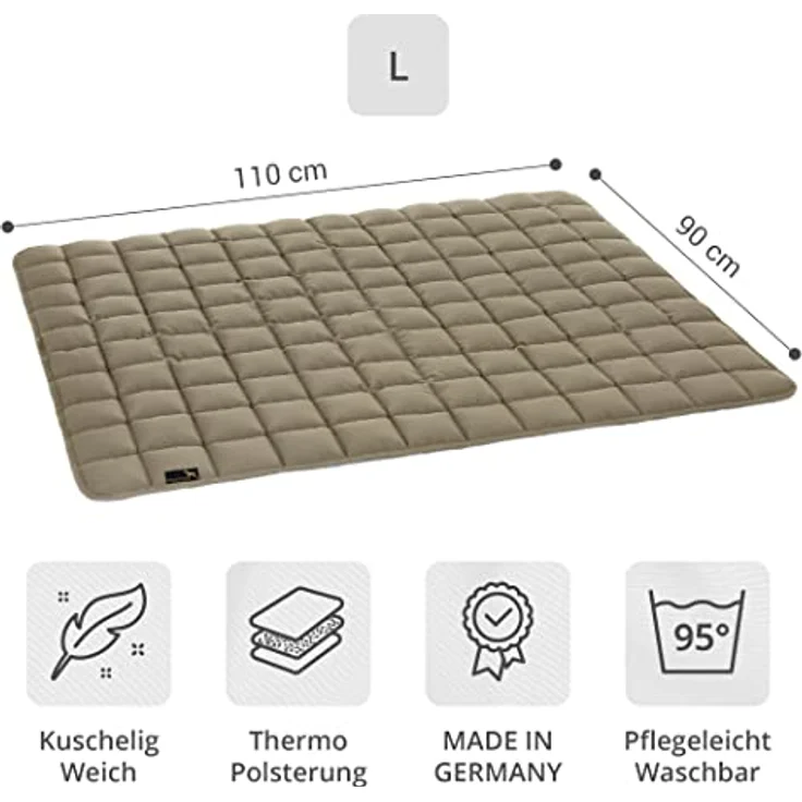 Doctor Bark Pointer | Hundedecke, gepolsterte Liegedecke, Hundematte waschbar (L - 110x90 cm, Goldbraun) – Bild 2