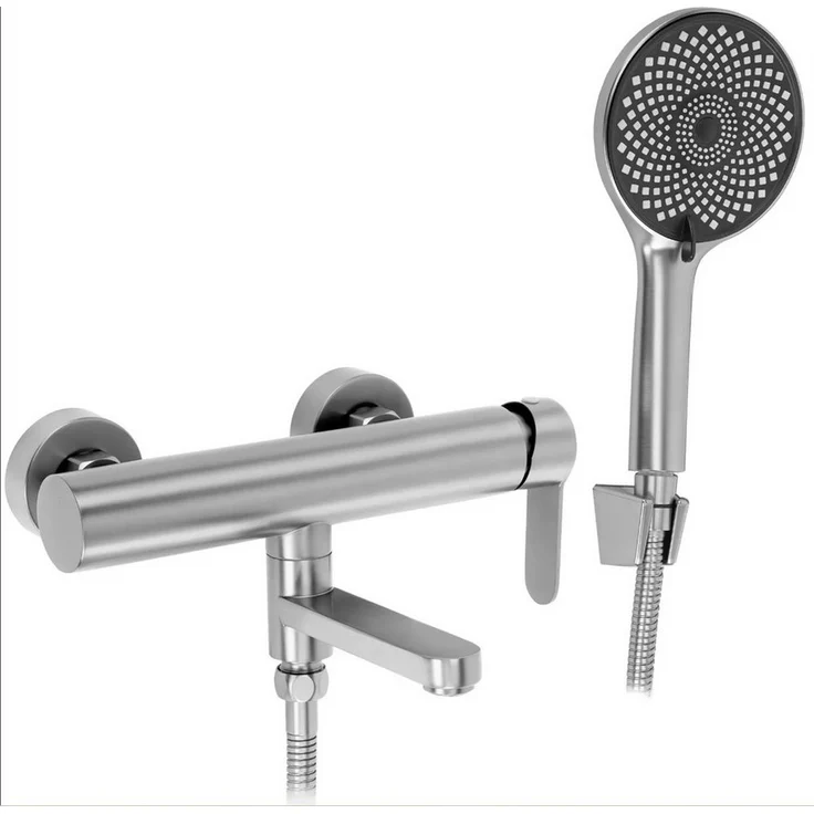 wohnwerk.idee Wannenarmatur Arcos, Duscharmatur in Brushed Copper mit schwenkbarem Auslauf und ABS-Handbrause