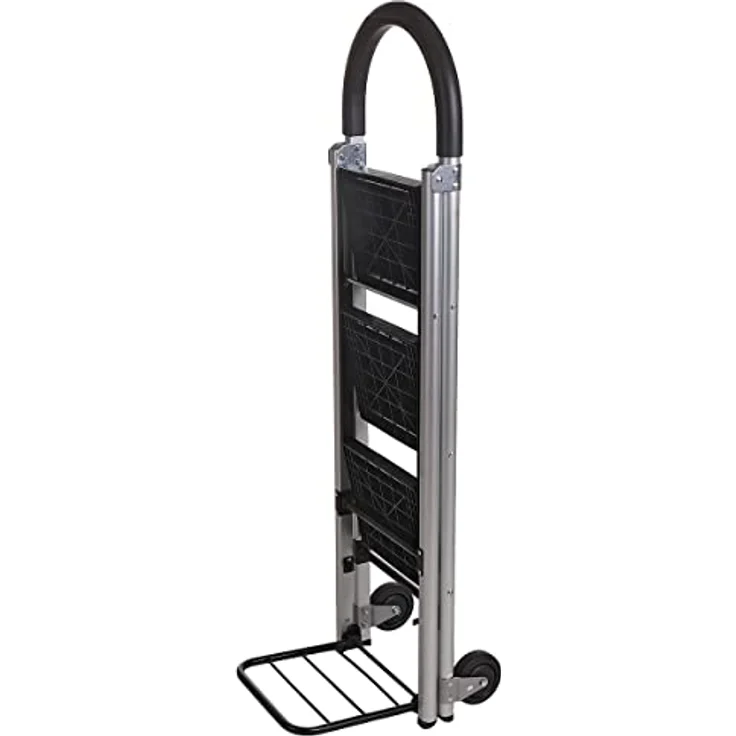 Generisch Mehrzweckleiter/Sackkarre mit Rollen/Multifunktionsleiter klappbar mit 3 Stufen belastbar bis 100kg – Bild 4