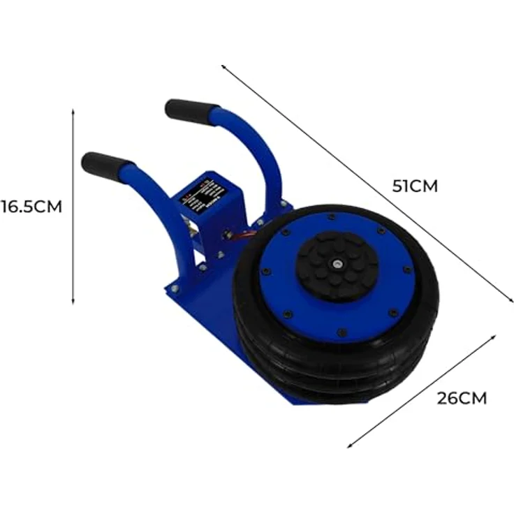 Monster Shop Pneumatischer Wagenheber 3,5T Kurzer Tragegriff 40cm Hubhöhe Rangierwagenheber, robust pulverbeschichteter Stahlrahmen – Bild 7