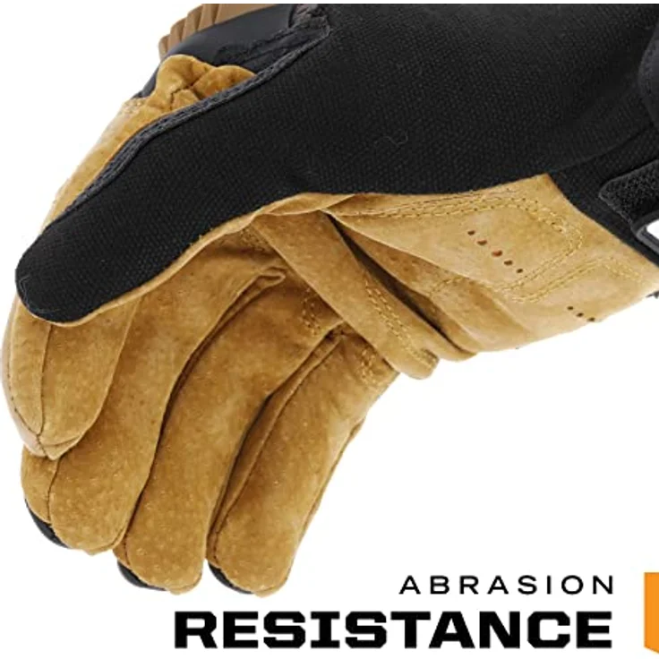 Mechanix Wear M-Pact Lederhandschuhe, Schutz mit DuraHide Handfläche und Knöchelschutz, Größe M, Schwarz/Braun – Bild 2