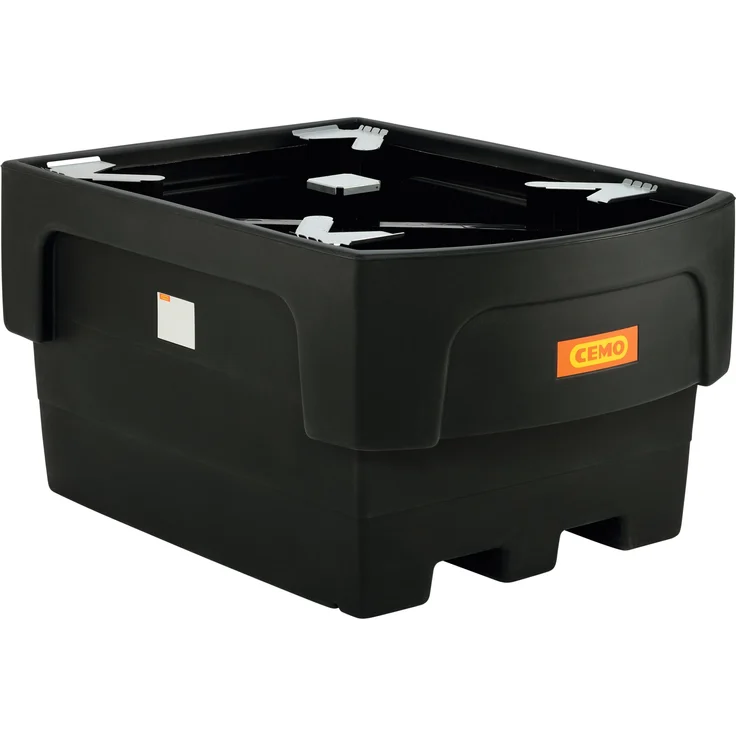Cemo IBC-Auffangwanne "IBC" 1.100 l, PE mit Abfüllvorsatz, chemisch beständig, unterfahrbar, stapelbar, 162 x 85 x 117 cm