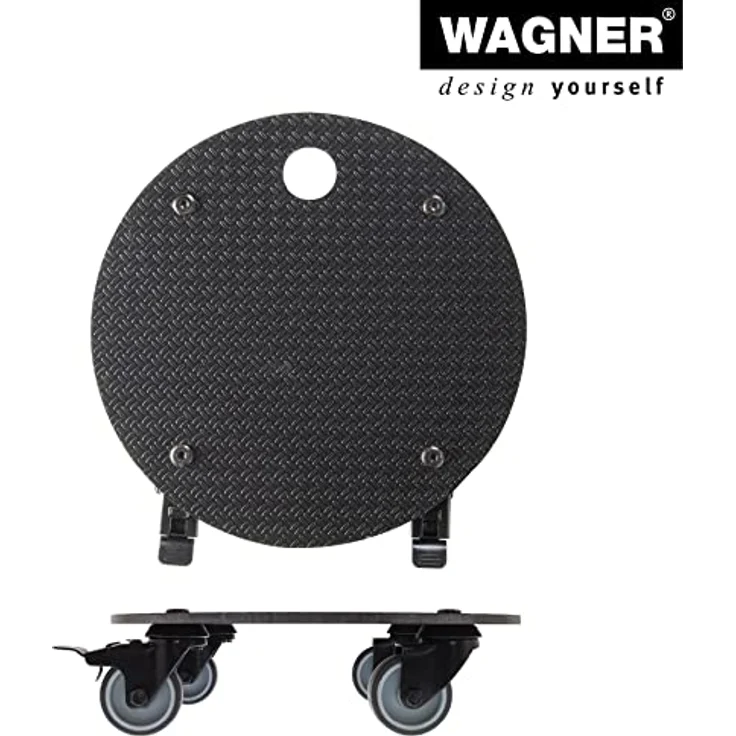 WAGNER Pflanzenroller HPL Deluxe Black Ø 29 x 7,5 cm, Kübelroller mit 2 Total-Feststellern, Tragkraft 100 kg, für Innen- und Außenbereich, Made in DE – Bild 4