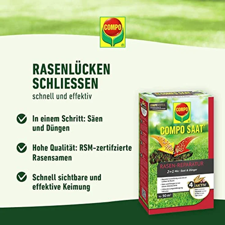COMPO Rasen-Reparatur-Mix, 1,2 kg für 50 qm – Bild 3