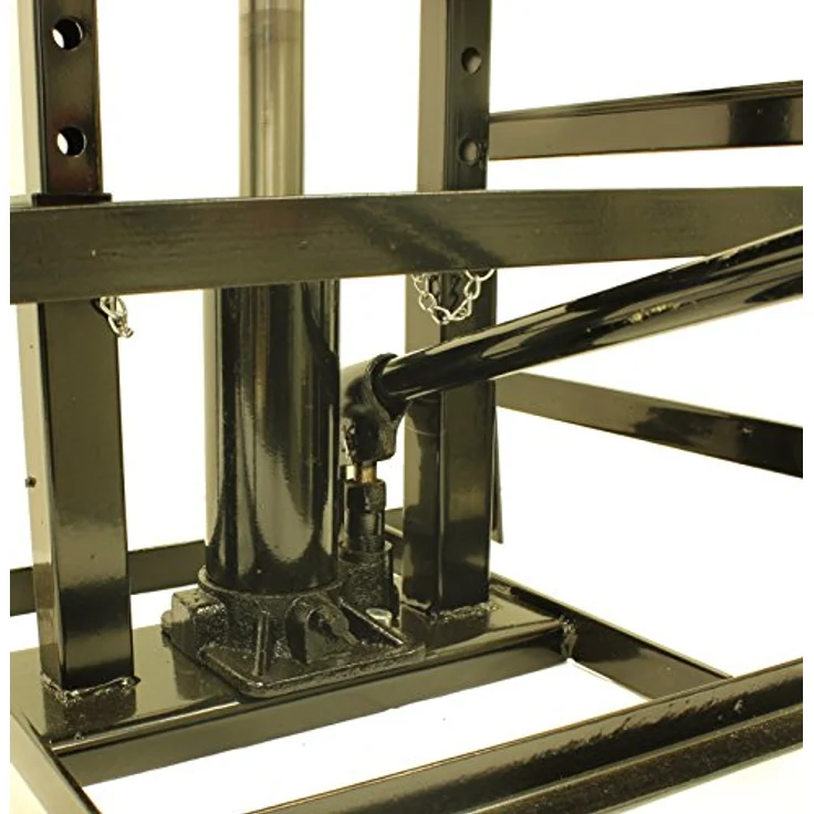 baumarktplus Hydraulischer Auffahrbock Wagenheber PKW höhenverstellbar, max. Reifenbreite 225 mm, robustes schwarzes Stahlgestell, flexible Höheneinstellung 23,5 - 36 cm – Bild 4