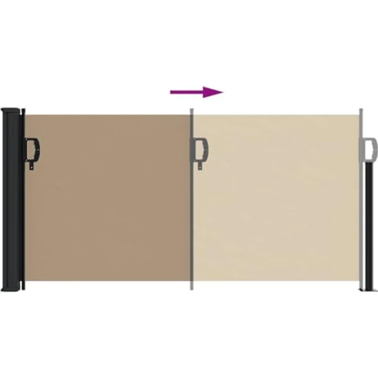 Vidaxl Seitenmarkise Ausziehbar Taupe 100x500 cm, Wasserfest, UV-beständig, Stahl und Aluminium Rahmen – Bild 5