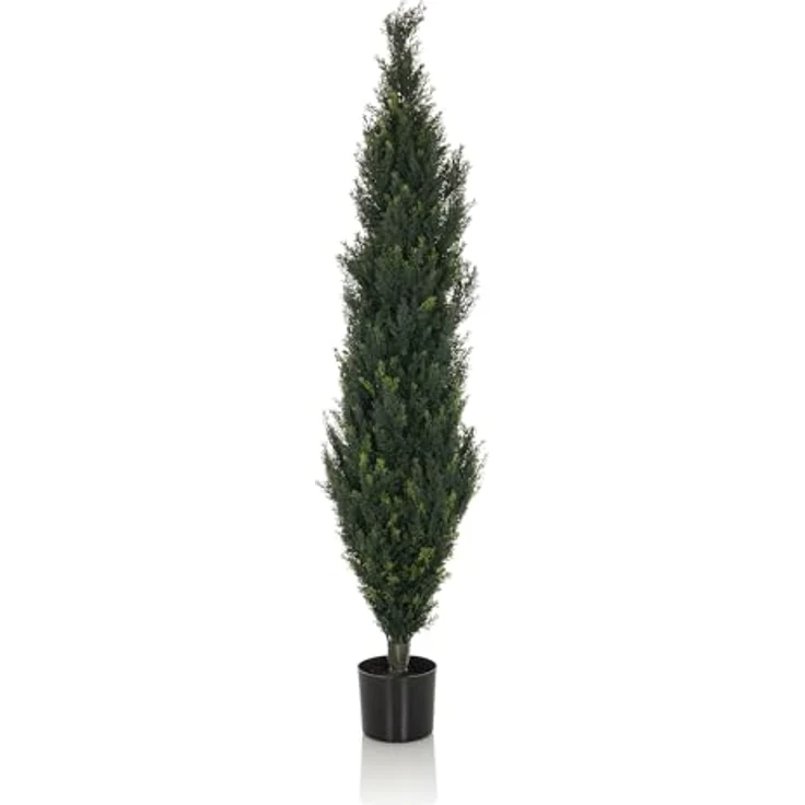 hjh OFFICE Kunstpflanze Zeder CEDRUS Deko Pflanze künstlich 152 cm, pflegeleichter Kunstbaum, Indoor und Outdoor, Grün 871056 – Bild 1
