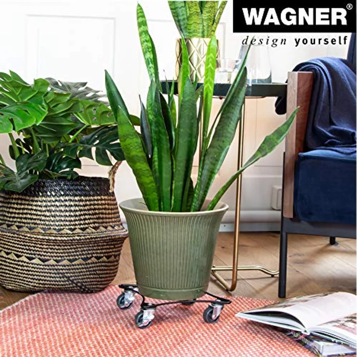 WAGNER design yourself Pflanzenroller BLACK RETRO EDITION I rund & eckig I In & Outdoor I schwarz & taupe – Bild 2