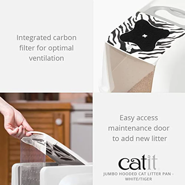Catit Jumbo Katzentoilette mit Abdeckung, 57 x 46 x 43 cm – Bild 4