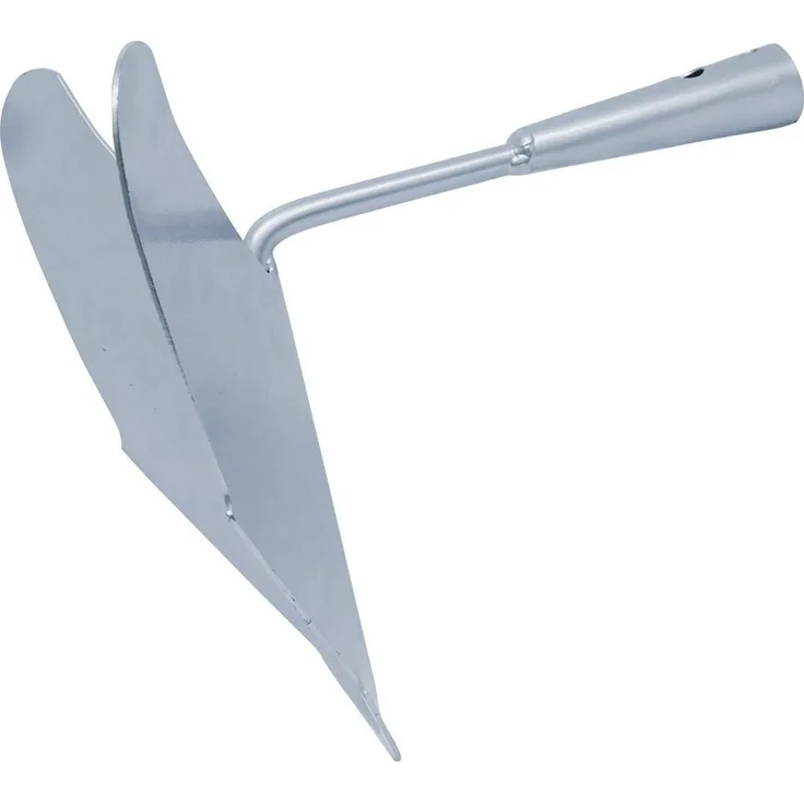 Triuso Häufelpflug Häufler 20cm mit 28mm Tülle, silber pulverbeschichtet, große Stieldülle 28 mm