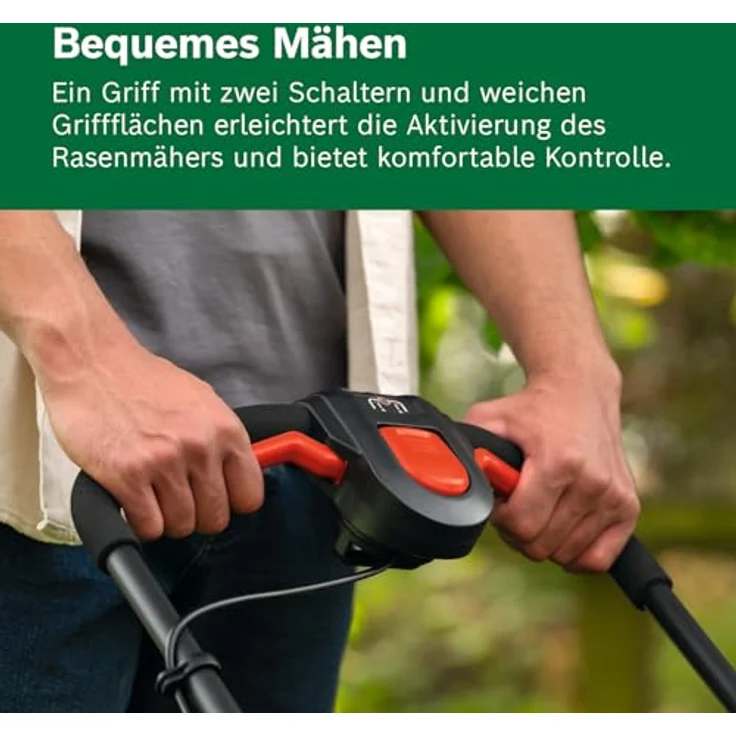 Bosch Akku-Rasenmäher Rotak18V2-38, 38 cm Schnittbreite, inkl. 2 x 18 V Akkus und Ladegerät, 3-in-1 Funktionalität und zentraler Schnitthöhenverstellung – Bild 5