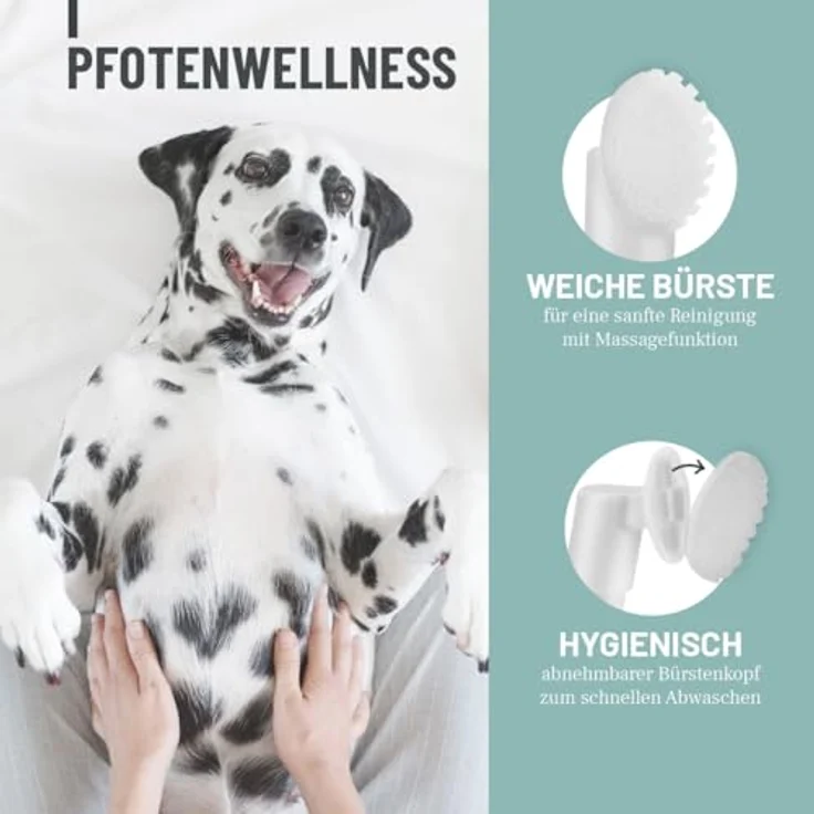 ReaVET Pfotenreiniger für Hunde & Katzen, Pflegender Reinigungsschaum mit Bürste, sanfte Reinigung ohne Ausspülen, 150ml, mit Hamamelis & Gurke – Bild 4