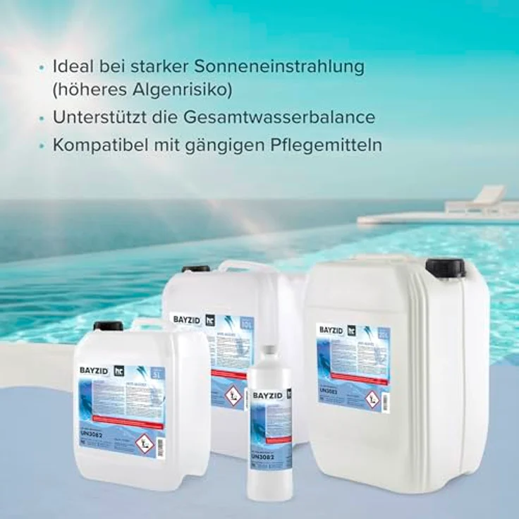15 x 1 Liter BAYZID Algenvernichter für Pools in Flaschen – Bild 6