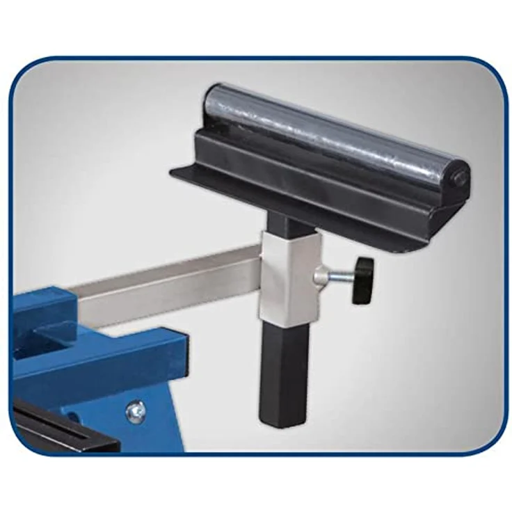 Scheppach 5907107900 Untergestell UMF1550, arbeiten in ergonomischer Höhe, kompakte Leichtbauweise für einfachen Transport, stabile Seitenverlängerung, bis 150 kg, silber-blue – Bild 5