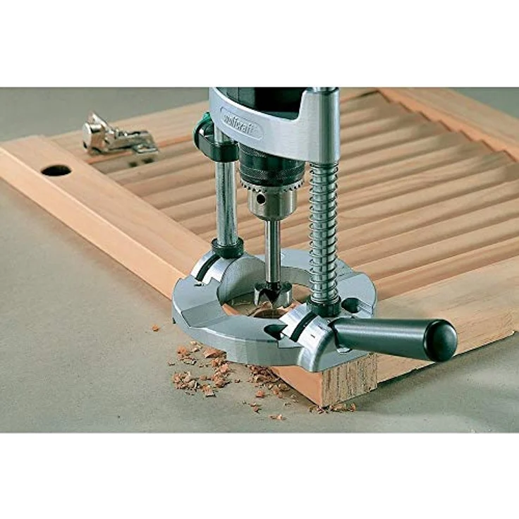 wolfcraft tecmobil Mobiler Bohrständer schwenkbar + Adapter f. Staubsauger – Bild 5