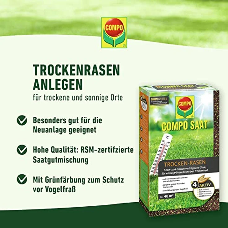 COMPO SAAT Trocken-Rasen, 1 kg für 50 qm – Bild 2