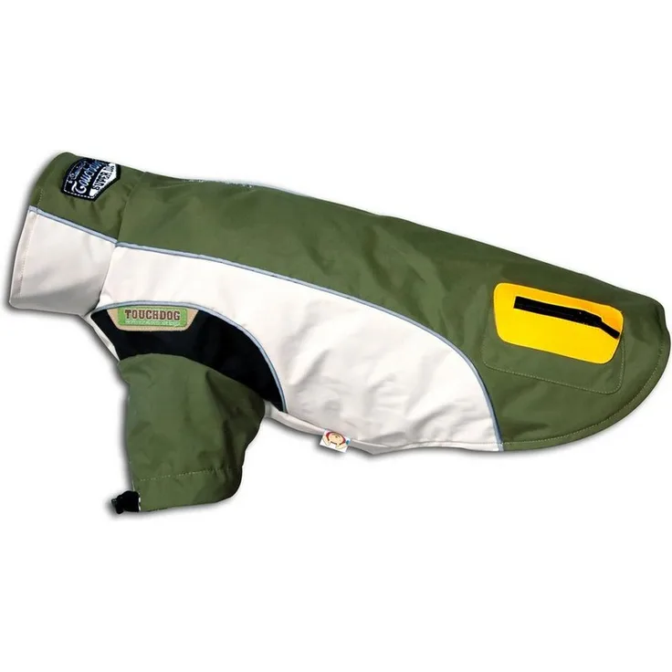 Karlie Hundemantel Touchdog Outdoormantel khaki, Reflektierend, Wasserdichte Seitentasche, Für Hündinnen und Rüden