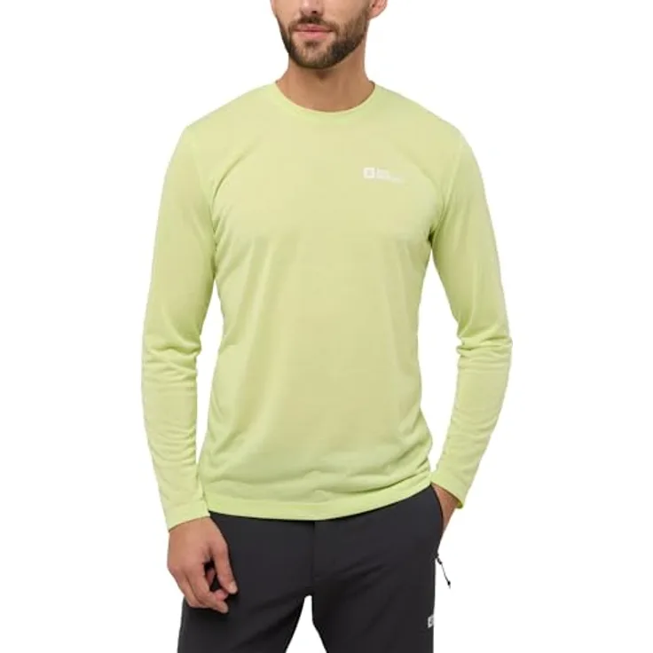 Jack Wolfskin VONNAN Ls T M, Herren Long Sleeve Shirt, Gelb, TEXADRI Material mit MICROBAN® Technologie, Größe S