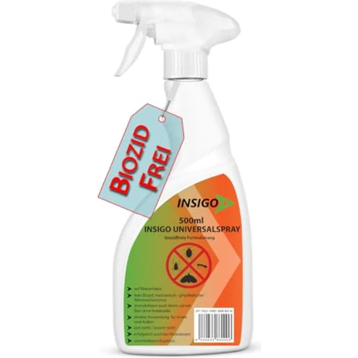 INSIGO Insektenspray Universalspray, biozidfreie Formel auf Wasserbasis, geruchsarm, 0,5 l