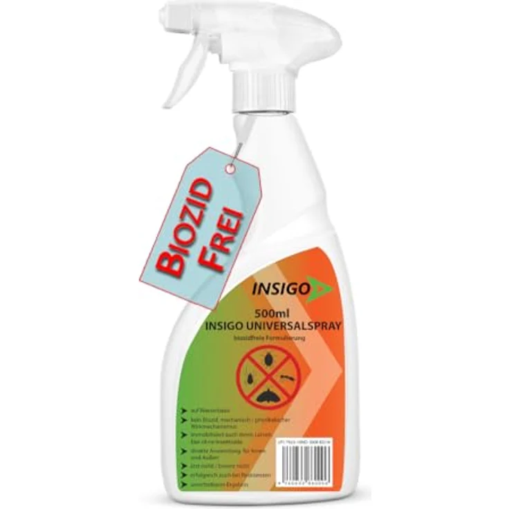 INSIGO Insektenspray Universalspray, biozidfreie Formel auf Wasserbasis, geruchsarm, 0,5 l – Bild 1