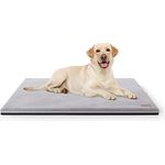 Knuffelwuff Orthopädische kuschelige Hundematte Berrith aus weichem Kaninchenfell-Imitat 120x85cm Grau - Hundekissen für große, mittelgroße und kleine Hunde - Für Zuhause, Auto, Wohnmobil, Wohnwagen