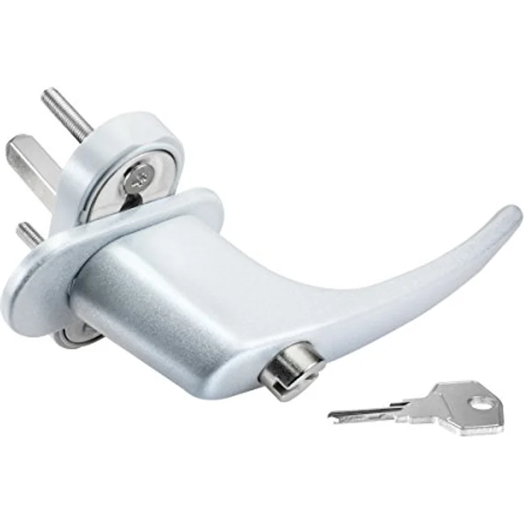 4 x Alu Fenstergriff in Silber F1 abschließbar - Stiftlänge 40mm – Bild 3