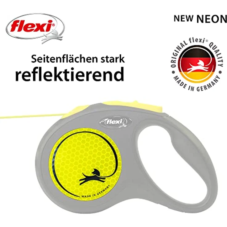 flexi New CLASSIC Neon Seil-Rollleine schwarz-neon S: 5 m bis 12 kg – Bild 3