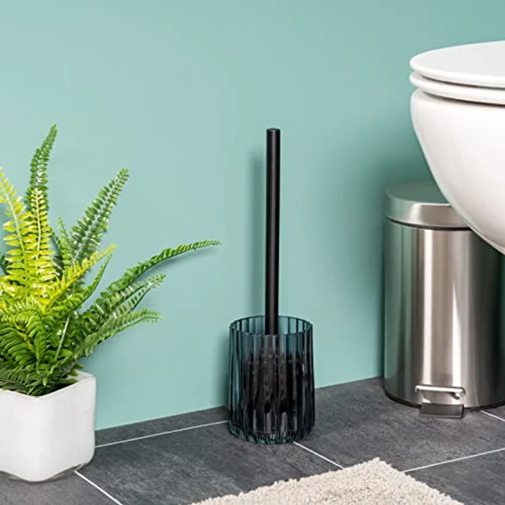 bremermann WC-Garnitur, WC-Bürstenhalter, Toilettenbürstenhalter, Glas, grau – Bild 5