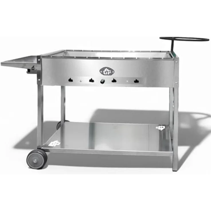 Grillpeter Mangal Batyr Deluxe 80 cm, Edelstahl Schaschlikgrill mit Ablage, Kasanhalter und herausnehmbarer Grillwanne – Bild 2