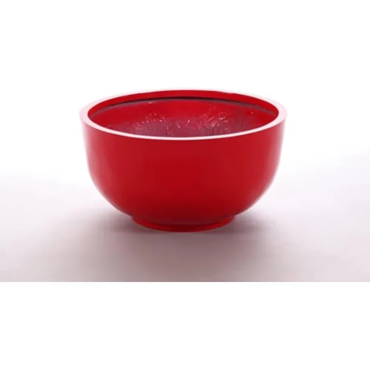 Elegant Einrichten Pflanzkübel Fiberglas Schale-Rund D50xH25cm Hochglanz-Rot, UV-beständig und frostsicher – Bild 1
