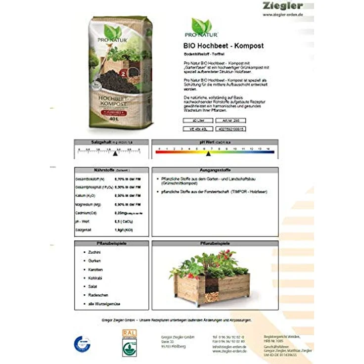 PRONATUR Hochbeet-Kompost 40 Liter - Pronatur – Bild 3