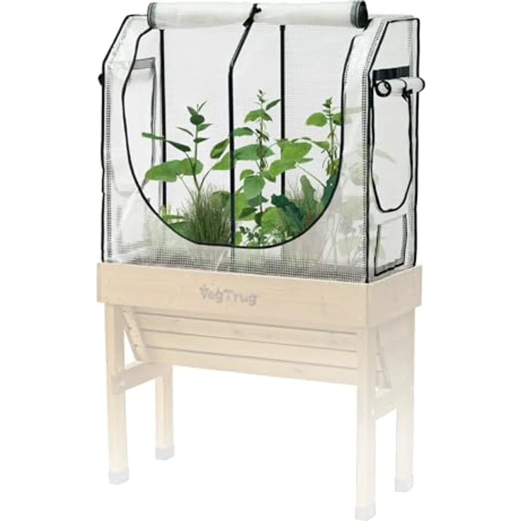 VegTrug® Gewächshausaufsatz Wall Hugger, Hochbeet Abdeckung mit Micro-Net-Funktion und PE-Folie, 99,5x41,5x90 cm, stabiler Stahlrahmen, idealer Pflanzenschutz für alle Jahreszeiten – Bild 1
