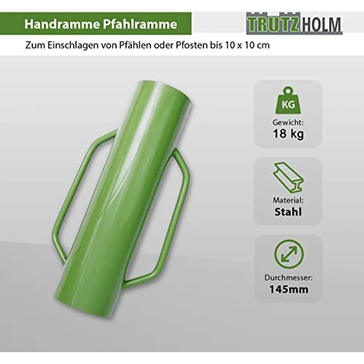 Handpfahlramme Handramme Pfahlramme Zaunpfahlramme Pfostenramme 60cm 16kg ø 14,5cm – Bild 3