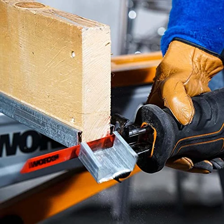 WORX WX500.9 Akku-Säbelsäge 20V ? Akkusäge zum Schneiden von Holz, PVC, Stahl u. v. m. ? Verstellbare Fußplatte, variable Geschwindigkeit ? Ohne Akku & Ladegerät – Bild 6