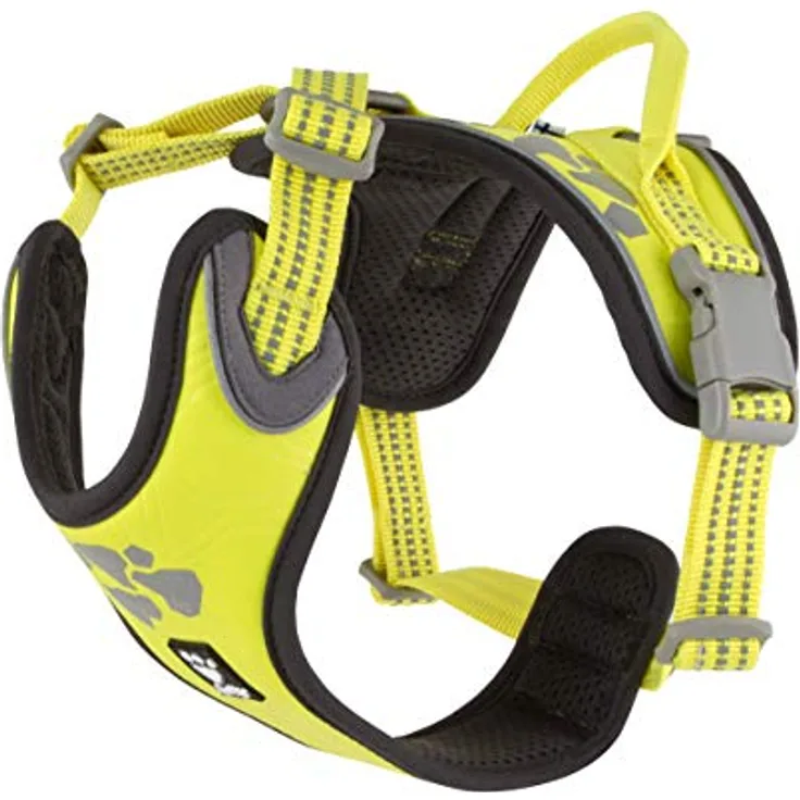 Hurtta Weekend Warrior Hundegeschirr für Grosse Hunde, Neon Gelb 80-100 cm