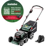 Metabo Akku Rasenmäher RM 36-18 LTX BL 46 (2x 18 Volt Li-Ion für große Flächen bis 800 m², Mulchfunktion, Schnittbreite: 46 cm, bürstenloser Motor) ohne Akku und Ladegerät, im Karton