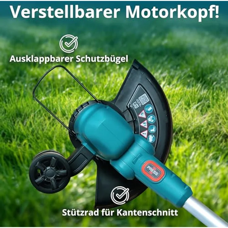 Könner & Söhnen Akku-Rasentrimmer KS CST-20V, 2-in-1 Rasentrimmer & Kantenschneider mit Teleskopstange, 20 V Motor, Automatische Fadenspule, Ergonomischer Griff – Bild 4
