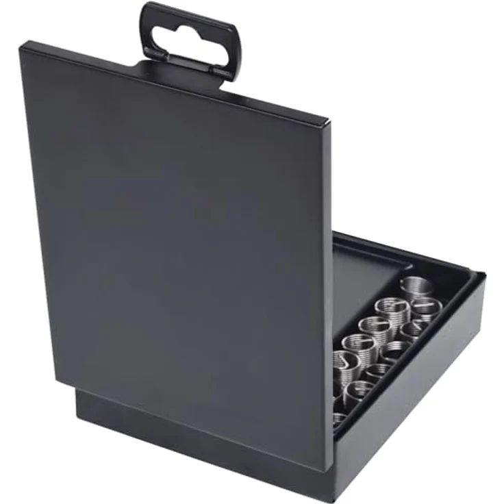 KS Tools Universalbohrer Nirostahl Gewinde-Reparatur-Satz M14x1,25mm, 17-tlg, stabiler Stahlblechkoffer, rostfrei – Bild 2