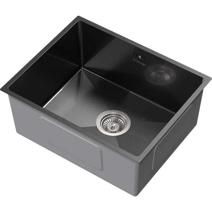 ML-Design Edelstahl Küchenspüle 50 x 40 cm, mit Ab- und Überlaufgarnitur, anthrazit
