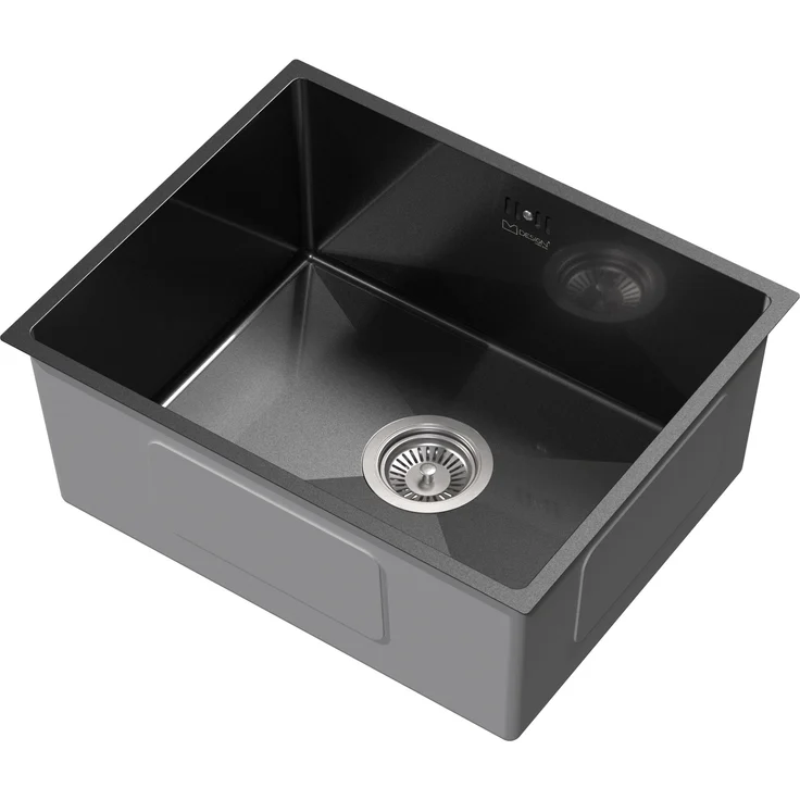 ML-Design Edelstahl Küchenspüle 50 x 40 cm, mit Ab- und Überlaufgarnitur, anthrazit
