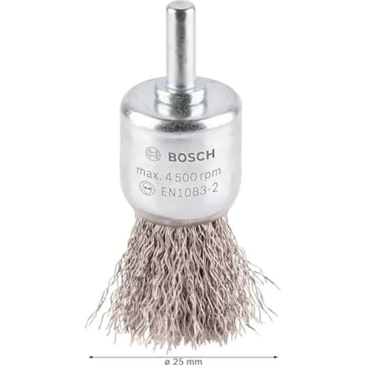 BOSCH Pinselbürste, Edelstahl, gewellter Draht, 0,3 mm, 25 mm, 4500 U- min, 2608622127 – Bild 5