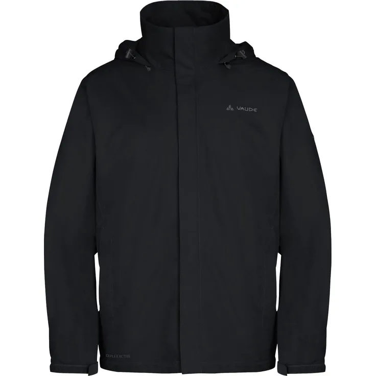 VAUDE Regenjacke Escape Light Jacket mit Kragen und Kapuze, atmungsaktiv und wasser- und winddicht, Herren, grün