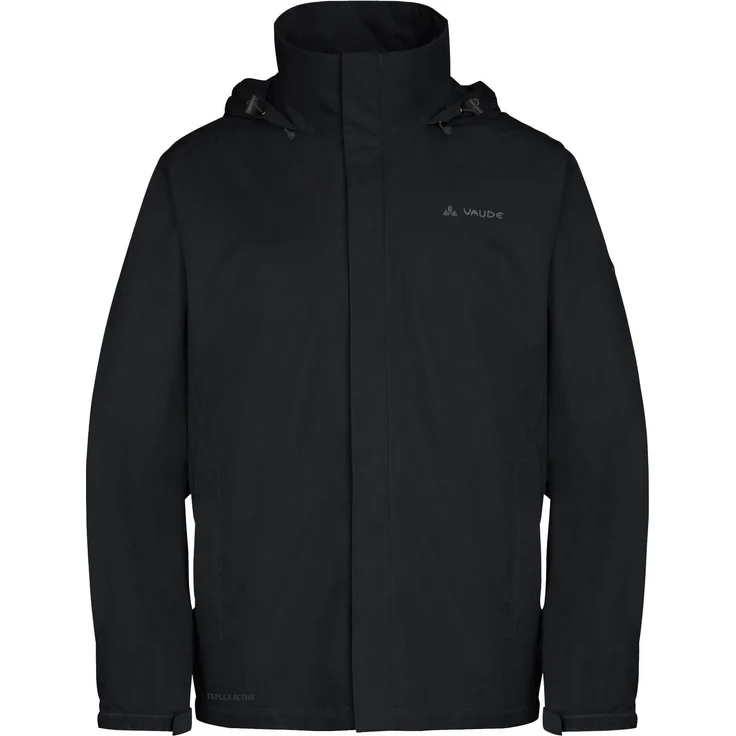 VAUDE Regenjacke Escape Light Jacket mit Kragen und Kapuze, atmungsaktiv und wasser- und winddicht, Herren, grün