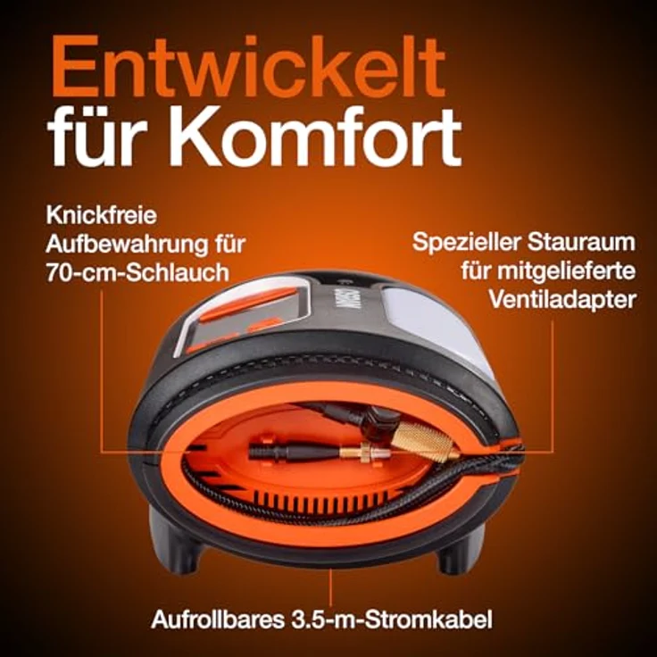 Osram OTI2130 TYREinflate 2130, Reifen-Kompressor mit digitalem Display, Auto-Stopp-Funktion und 3,5 m Stromkabel – Bild 5
