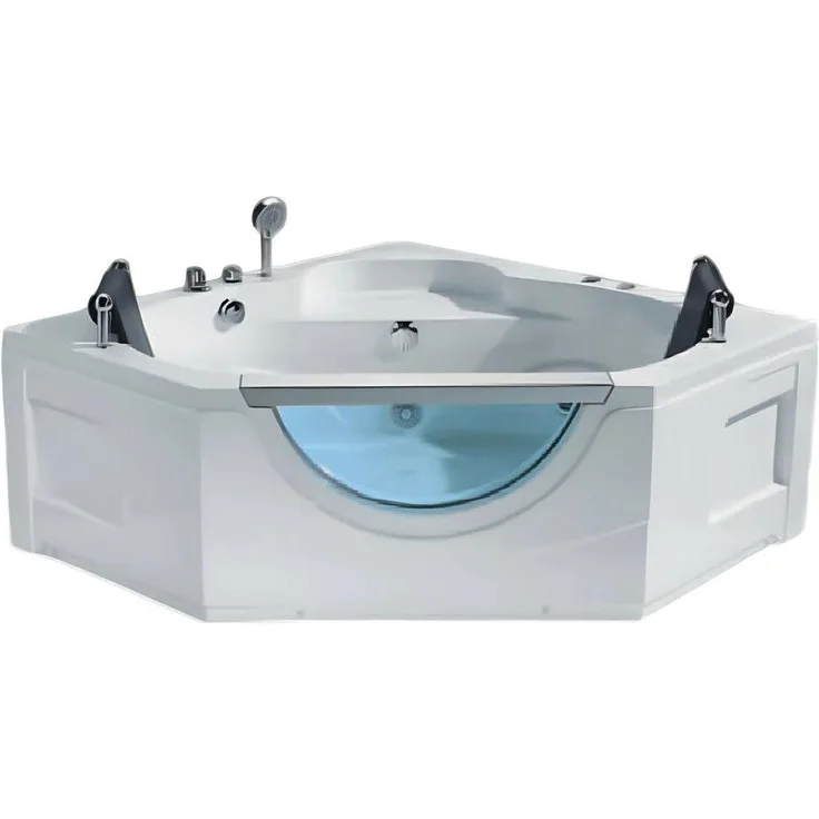 Xlmoebel Whirlpool-Badewanne XLMOEBEL Hydromassagewanne, 165 cm, Weiß, zentrale Ablaufposition, Made in Europa