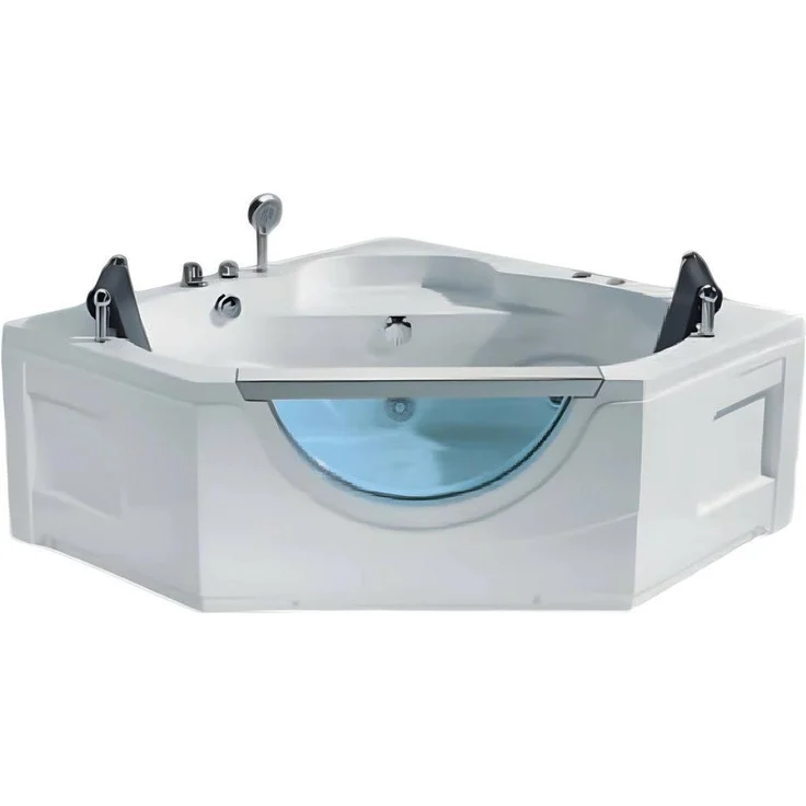 Xlmoebel Whirlpool-Badewanne XLMOEBEL Hydromassagewanne, 165 cm, Weiß, zentrale Ablaufposition, Made in Europa