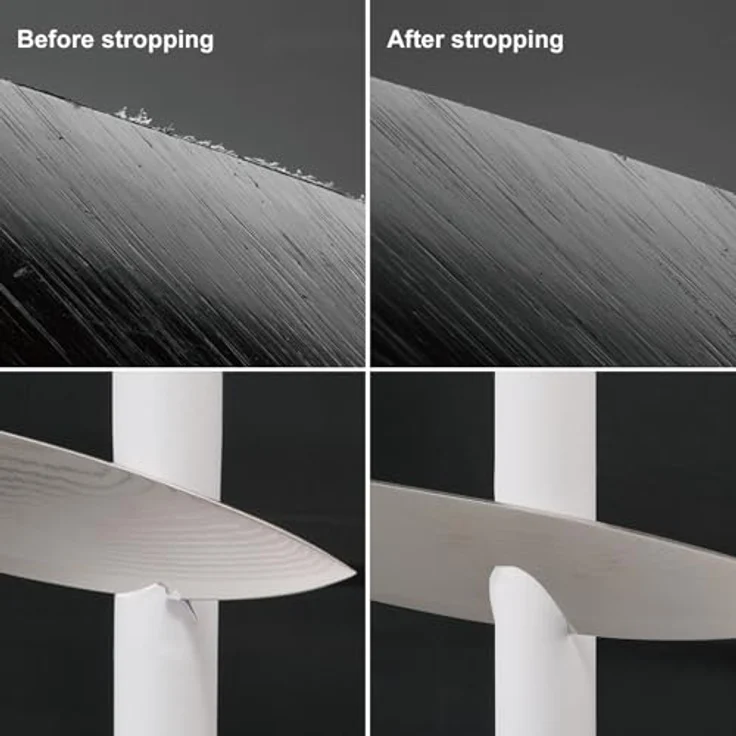 SHARPAL 205H Doppelseitiger Leder-Streichriemen, 330 x 60 mm Kit mit 53g Polierpaste & 4-fach Winkelführung für haarscharfes Honen von Messern – Bild 4
