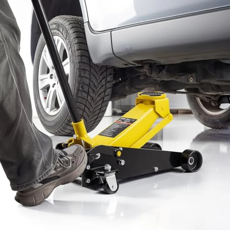 VEVOR Hydraulischer Rangierwagenheber 3 t Tragkraft, Flacher Wagenheber mit Einkolben-Schnellhubpumpe & Fußpedal, Hubbereich 13 bis 50 cm, ideal für SUVs und Pickups – Bild 8