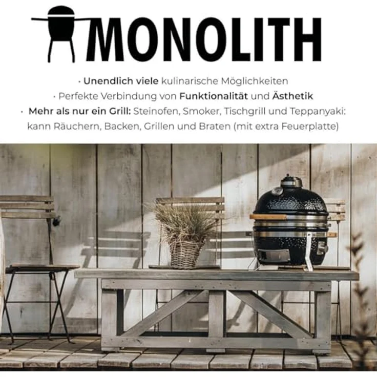 Monolith ICON Holzkohlegrill - Der Kamado Holzkohlegrill/Tischgrill für Unterwegs – Bild 8
