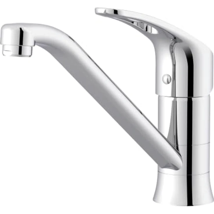 Lenz KELA Niederdruck Küchenarmatur für Boilerbetrieb, Chrom, schwenkbarer Auslauf, spritzfreie Markenmischdüse, langlebige keramische Markenkartusche – Bild 1